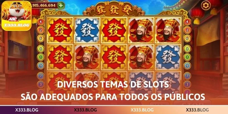 Diversos temas de slots são adequados para todos os públicos 